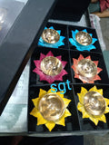 SET OF 6 , BRASS COLORED DIYA FOR DIWALI -SNBCD001