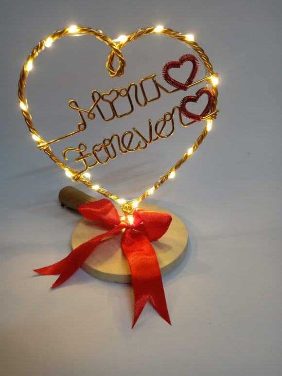 COUPLES NAME ON HEART DESIGN IN 3D WIRE WITH LED LIGHT -ANUBHW001