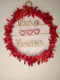 COUPLES NAME ON FLORAL DESIGN IN 3D WIRE WITH LED LIGHT -ANUBO001