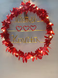 COUPLES NAME ON FLORAL DESIGN IN 3D WIRE WITH LED LIGHT -ANUBO001