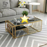 BIG SIZE GOLD FINISH  CENTER TABLE WITH GREEN MARBLE TOP -PUNEMT001
