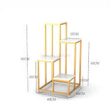 SQUARE METAL STAND WITH MARBLE SHELF FOR  PLANTER /  PLANTER STAND /SHELF-ANUBSQPS001