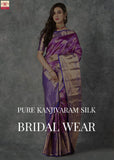 VIOLET TISSUE BROCADE PURE  KANJEEVARAM SILK SAREE FOR WOMEN -PDSV001