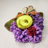 SET OF 6 , CANDLES ON ARTIFICIAL LEF DECORATION FOR DIWALI -SKDDD001