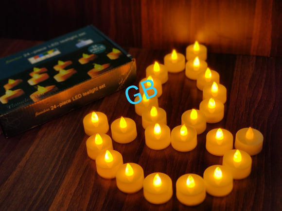 PACK OF 24, WHITE COLOR LED FLICKERING T -LIGHTS FOR DIWALI -SKDLED001