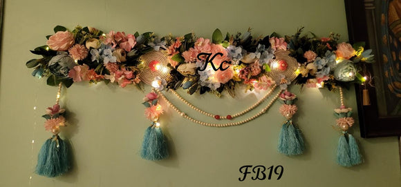Blue and Pink Color Imported flower banderwal-LRFB001BP