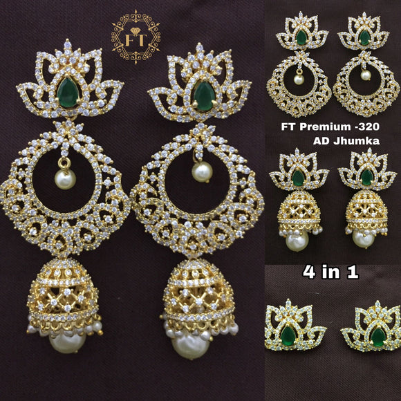 4  in 1, EARRING WHICH CAN BE USED IN 4 STYLES FOR WOMEN -SRISAI001SE