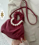 PEARL LOVE , STYLISH SLING BAG WITH PEARL HANDLE-JCPS001