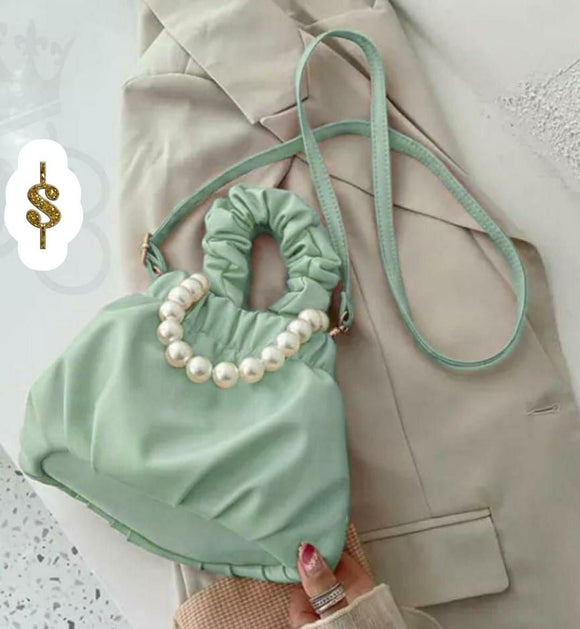 PEARL LOVE , STYLISH SLING BAG WITH PEARL HANDLE-JCPS001