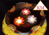 SET OF 6 , WATER SENSOR LOTUS DIYAS FOR DIWALI -SKDWSLD001