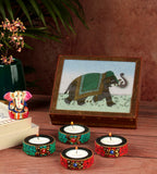 SURBHI , SPECIAL DIWALI GIFT BOX WITH LORD GANESHA AND HANDMADE CHANDLES-SKDGBC001