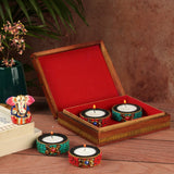 SURBHI , SPECIAL DIWALI GIFT BOX WITH LORD GANESHA AND HANDMADE CHANDLES-SKDGBC001