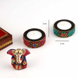 SURBHI , SPECIAL DIWALI GIFT BOX WITH LORD GANESHA AND HANDMADE CHANDLES-SKDGBC001