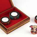 SURBHI , SPECIAL DIWALI GIFT BOX WITH LORD GANESHA AND HANDMADE CHANDLES-SKDGBC001