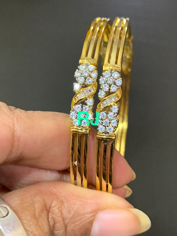ALEENA , Gold plated diamond replica bangles for Women -LRDR001