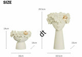 FLORA MAGICA, SET OF 2 DECORATED RESIN PLANTERS -SKDFM001