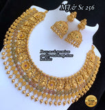 SHIVAMANI, MATTE GOLD FINISH BRIDAL NECKLACE SET FOR WOMEN -SAYDSM001NS