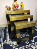 GOLD FINISH PEACOCK DESIGNER NESTING TABLES SET OF 3 -ANUBNT001PD