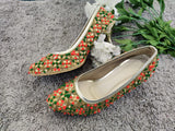 GREEN RUBAYAT MOJARI WITH HIGH HEELS FOR WOMEN -PANIPMHH001G