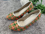 GREEN RUBAYAT MOJARI WITH HIGH HEELS FOR WOMEN -PANIPMHH001G