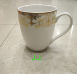 WHITE AND GOLD DESIGNER TEA COFFEE CUPS SET -SKDTCMS001