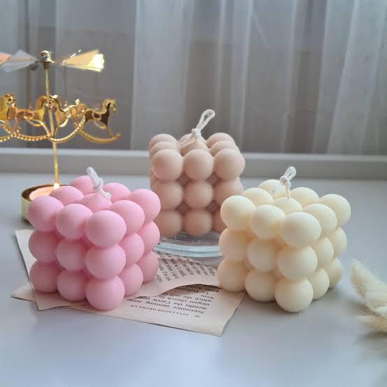 SET OF 6 , BUBBLE 9 CUBE SCENTED CANDLES FOR DIWALI DECORATION-LRDQ001A