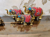 All Auspicious Stone Studded Elephant set of 3-GANUETD001