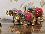All Auspicious Stone Studded Elephant set of 3-GANUETD001