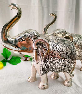 German Silver Antique Elephant Jumbo Size With extra fine carving-POSHSE001