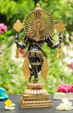 BANSURIWALA, BLACK AND GOLD FINISH KRISHNA  BRASS STATUE -SKDKBS001BW
