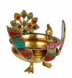 KHD ,Peacock Urli in Stone Work-ANUBPCU001