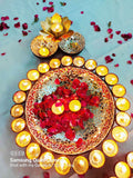 TRADITIONAL MIRROR MOSAIC WORK URLI SET OF 2, FOR DIWALI DECORATION-PANIPMMU001