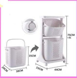 Two-way rotating laundry basket, plastic extra large pulley, household storage basket, laundry basket-LRLBRP001