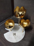 Lotus Marble Gold Plated Platter -ANKILP001