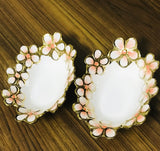 SET OF 2 , GOLDEN CERAMIC SERVING BOWLS -RAJSB001