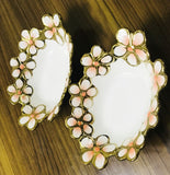 SET OF 2 , GOLDEN CERAMIC SERVING BOWLS -RAJSB001