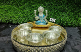 CLASSIC GERMAN SILVER LAKSHMI PUJA THALI SET -SNLPTS001
