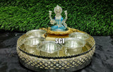 CLASSIC GERMAN SILVER LAKSHMI PUJA THALI SET -SNLPTS001