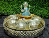 CLASSIC GERMAN SILVER LAKSHMI PUJA THALI SET -SNLPTS001