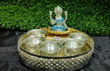 CLASSIC GERMAN SILVER LAKSHMI PUJA THALI SET -SNLPTS001