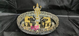 MADHU, Full set impressive  German Silver washable tray with pure silver and gold coated idols-SNFS001B