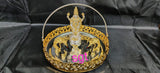 ROOPALI , Full set impressive  German Silver washable tray with pure silver and gold coated idols-SNFS001C