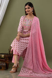 PC PINK DESIGNER KURTI PANT AND DUPPATTA-MADHKPD001
