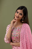 PC PINK DESIGNER KURTI PANT AND DUPPATTA-MADHKPD001
