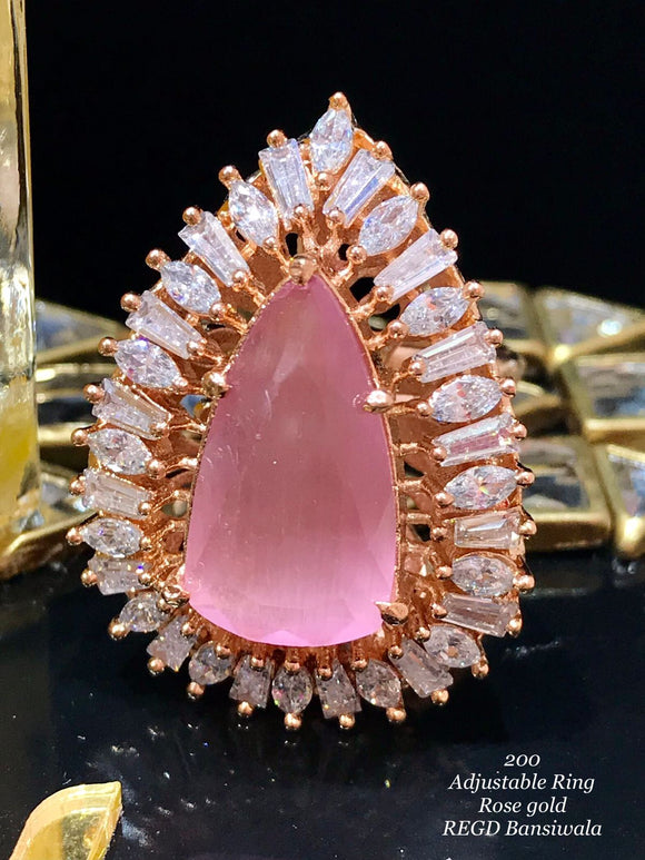 Buy Set of 2 Rose Gold American Diamond Finger Rings for Women Online at  Silvermerc | SBR22MD_87 – Silvermerc Designs