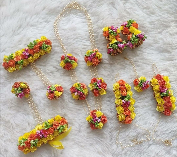 Monisha, Handmade flower jewellery set for Women-LRFJS001
