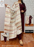 KAYA KURTIZ- MAROON WOOLLEN KURTI AND PANTS WITH KNITTED DUPPATTA FOR WOMEN -INDRIWK001M