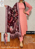 KAYA KURTIZ- PINK WOOLEN KURTI AND PANTS WITH MAROON HEAVY KASHMIRI DUPPATTA FOR WOMEN -INDRIWK001PM