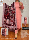 KAYA KURTIZ- PINK WOOLEN KURTI AND PANTS WITH MAROON HEAVY KASHMIRI DUPPATTA FOR WOMEN -INDRIWK001PM