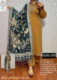 KAYA KURTIZ- MUSTARD YELLOW  WOOLEN KURTI AND PANTS WITH HEAVY KASHMIRI DUPPATTA FOR WOMEN -INDRIWK001MY